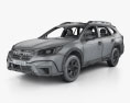 Subaru Outback Touring HQインテリアと 2023 3Dモデル wire render