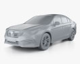 Subaru Legacy 2022 3D-Modell clay render