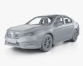 Subaru Legacy з детальним інтер'єром 2022 3D модель clay render