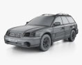 Subaru Outback H6 2004 3D模型 wire render