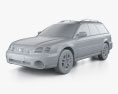 Subaru Outback H6 2004 3d model clay render