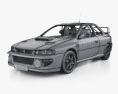 Subaru Impreza クーペ 22B Rally インテリアと 2000 3Dモデル wire render