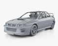 Subaru Impreza coupé 22B Rally con interni 2000 Modello 3D clay render