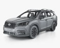 Subaru Ascent Touring 인테리어 가 있는 와 엔진이 2021 3D 모델  wire render