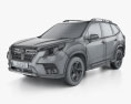 Subaru Forester e-Boxer 2024 3D模型 wire render