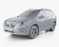 Subaru Forester e-Boxer 2024 3d model clay render
