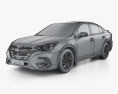 Subaru Legacy Sport 2024 3D模型 wire render