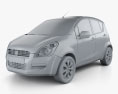 Suzuki Splash 2011 3d model clay render