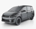 Suzuki (Maruti) Ertiga 2015 3D 모델  wire render