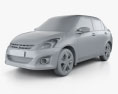 Suzuki (Maruti) Swift Dzire sedan 2015 3D-Modell clay render