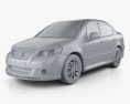 Suzuki (Maruti) SX4 sedan 2015 3D-Modell clay render