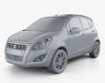 Suzuki Splash (Ritz) 2015 Modello 3D clay render