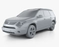 Suzuki XL7 2009 3D 모델  clay render