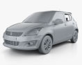 Suzuki Swift SZ-L 掀背车 5门 2017 3D模型 clay render