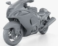 Suzuki Hayabusa 2008 3D 모델  clay render