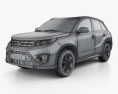 Suzuki Vitara (Escudo) з детальним інтер'єром 2017 3D модель wire render