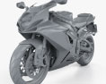 Suzuki GSX-R750 2016 3D-Modell clay render