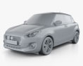 Suzuki Swift 2020 3D модель clay render