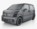 Suzuki Wagon R Stingray 하이브리드 2021 3D 모델  wire render