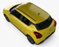 Suzuki Swift Sport mit Innenraum 2020 3D-Modell Draufsicht