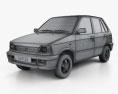 Suzuki Maruti 800 带内饰 2000 3D模型 wire render