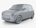 Suzuki Alto Lapin HQインテリアと 2018 3Dモデル clay render
