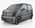 Suzuki Wagon R Stingray гибрид с детальным интерьером 2021 3D модель wire render