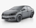 Suzuki Ciaz 2023 3D模型 wire render