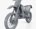Suzuki RM125 2001 Modello 3D clay render