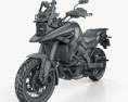 Suzuki V-Strom 1050 2021 3D-Modell wire render