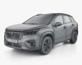 Suzuki S-Cross 混合動力 AllGrip 2024 3D模型 wire render