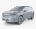 Suzuki S-Cross hybrid AllGrip 2024 3d model clay render