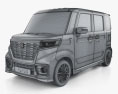 Suzuki Spacia Custom ハイブリッ XS 2024 3Dモデル wire render