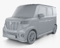 Suzuki Spacia Custom hybrid XS 2024 3D-Modell clay render