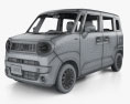 Suzuki Wagon R Smile 하이브리드 인테리어 가 있는 2021 3D 모델  wire render