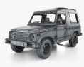 Suzuki Gypsy с детальным интерьером 2019 3D модель wire render