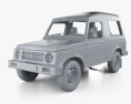 Suzuki Gypsy with HQ interior 2019 3d model clay render