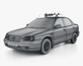 Suzuki Cultus Polizei sedan 2003 3D-Modell wire render