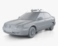 Suzuki Cultus Polizei sedan 2003 3D-Modell clay render