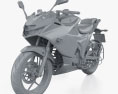 Suzuki Gixxer SF 2024 3Dモデル clay render
