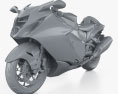 Suzuki Hayabusa 2024 3D-Modell clay render