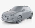 Suzuki Swift Hybrid AllGrip 2023 3Dモデル clay render