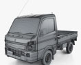 Suzuki Carry Flatbed Truck 2013 3d model wire render