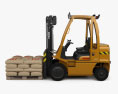 TCM Forklift with Pallet Of Cement Bags 3d model side view