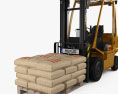 TCM Forklift with Pallet Of Cement Bags 3d model