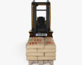 TCM Forklift with Pallet Of Cement Bags 3d model front view