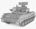 2K22 Tunguska Modelo 3D clay render