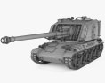 AMX-30 AuF1 3Dモデル wire render