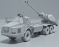 Archer Artillery System 3Dモデル clay render