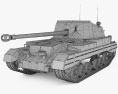 Archer Tank Destroyer 3d model wire render